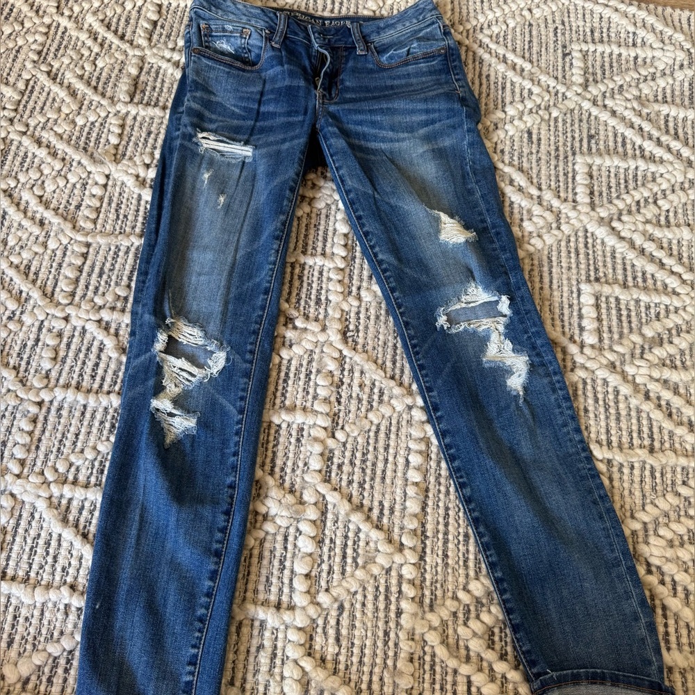 American Eagle Super Stretch Skinny Distressed Jeans